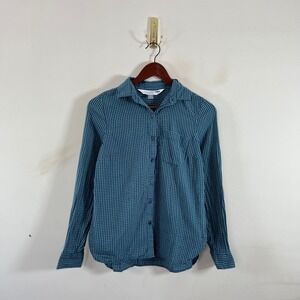 Old Navy The Classic Shirt Gingham Button Up Blue Womens XS Cotton  Granola Girl